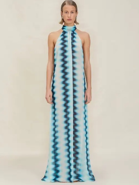 DEVON WINDSOR Dresses & Skirts - NWOT Devon Windsor Abigail Halter Maxi Dress in Aqua Blue